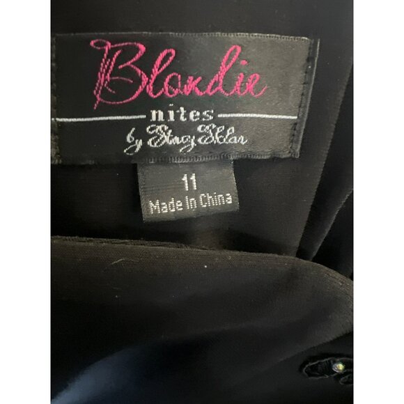 Blondie Nites By Stacy Sklar Size 11 Black & Mint Beaded Halter Dress With Tulle - Picture 8 of 10